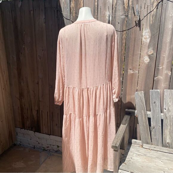 Mango nude pink Metallic details dress size small - Picture 8 of 15